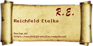 Reichfeld Etelka névjegykártya