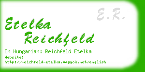 etelka reichfeld business card